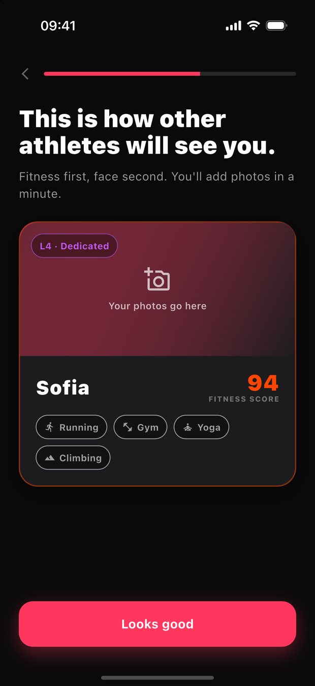 Gritvit athlete card preview with Fitness Score 94 and sports